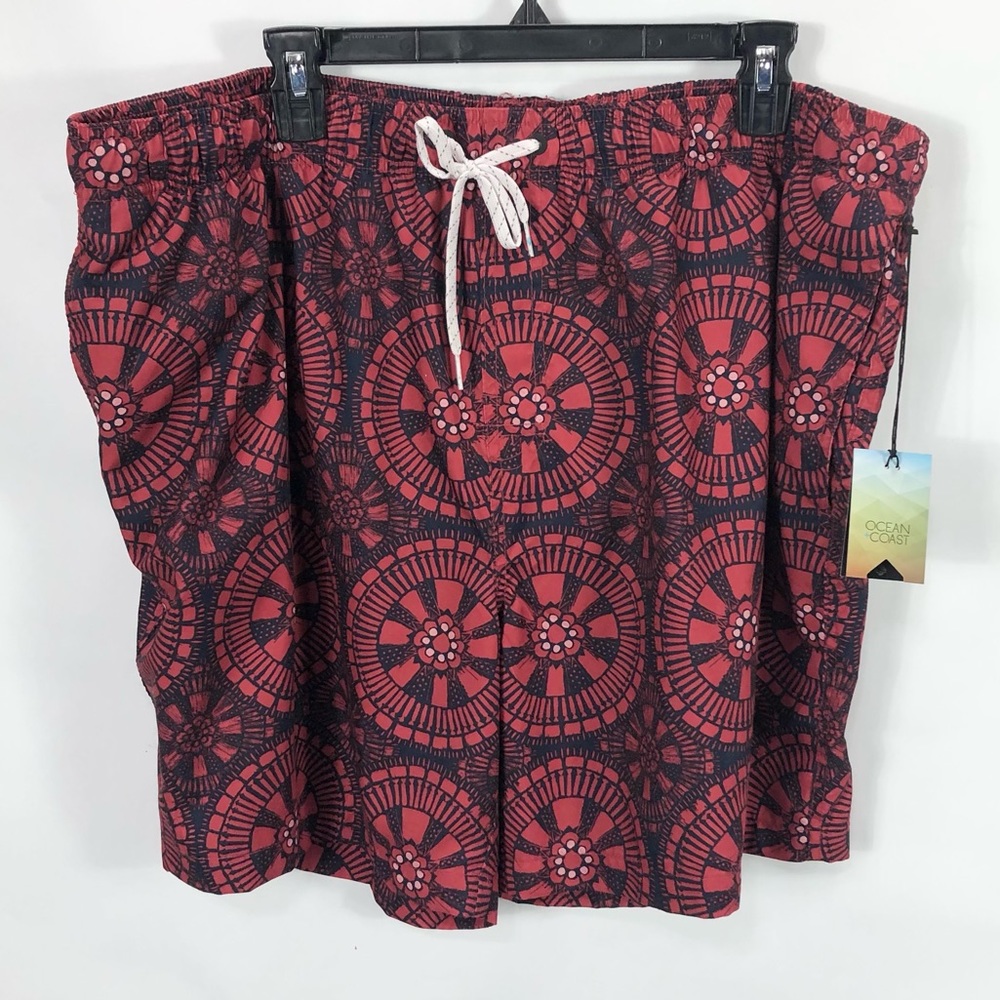 NWT ocean + coast men’s swimming trunks shorts red mercury size XXL pocket